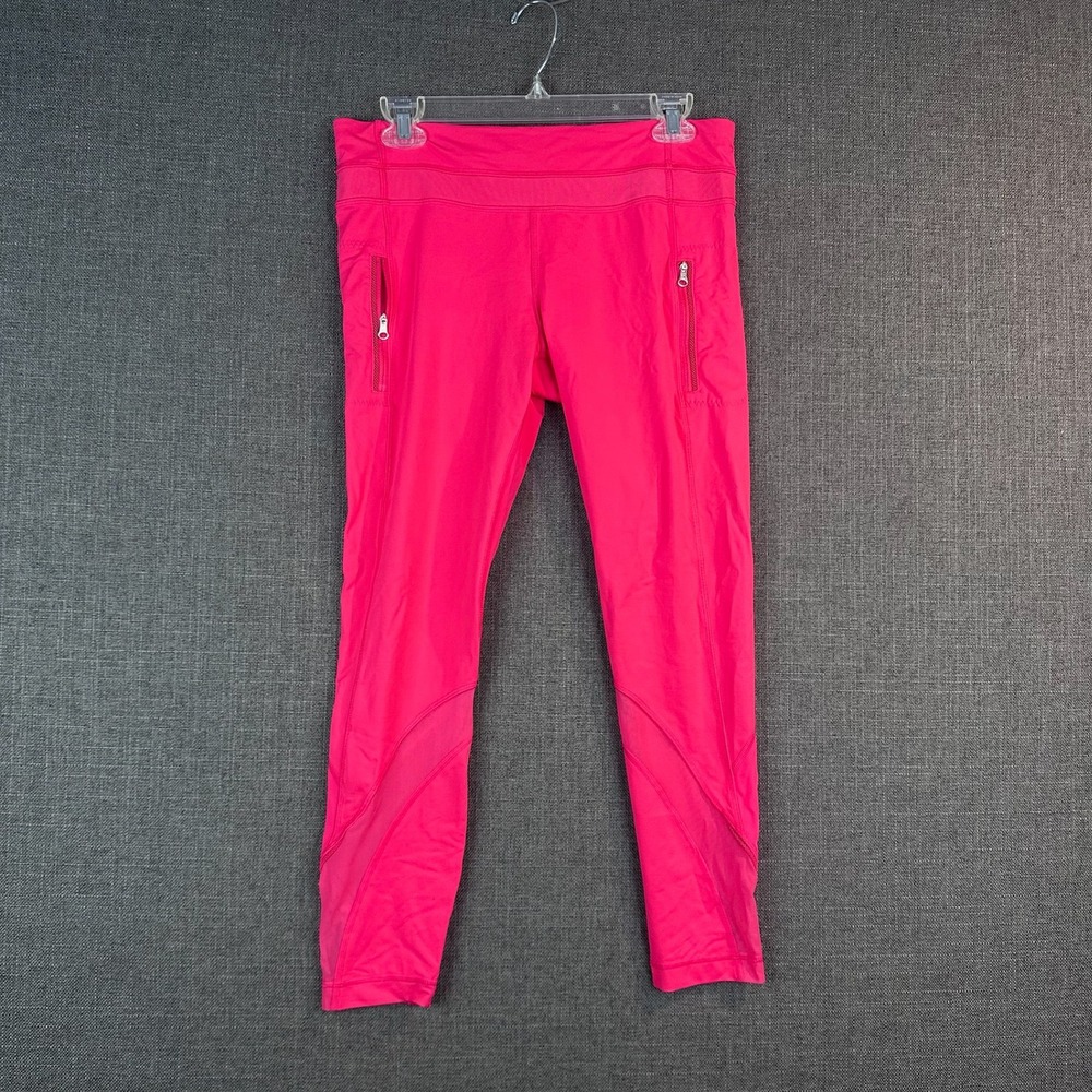Lululemon Athletica Pink Activewear Cropped Leggings Women's Size 10‎